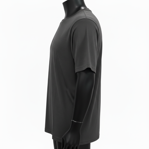 T-shirt pour homme personnalisé, couleur unie, 100% polyester, col rond, manches courtes, respirant, pour le sport et la course à pied - Product Image 4