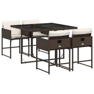 Set da Pranzo da Giardino in Marrone, Nero e Bianco Crema - Product Image 2