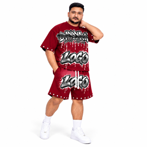 Custom <b>Design</b> <b>T</b> <b>Shirt</b> <b>Shorts</b> <b>Set</b> for Men Graphic Print Matching Streetwear Outfit OEM ODM Manufacturer Wholesale Supplier OEM - Product Image 5