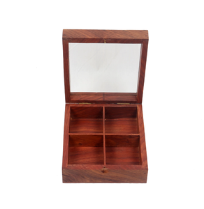 Caja de Especias de Madera de Acacia con 2 Compartimentos para Sal, Contenedor de Sal y Pimienta de Madera de Acacia - Product Image 6