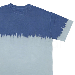 Camiseta de Manga Corta con Cuello Redondo y Estampado Tie-Dye para Hombre, Corte Regular, Informal, de Algodón Tejido, Diseño con Patrón Azul - Product Image 6