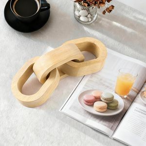 Decoración de cadena de madera, escultura de cadena de madera para decoración de casa de campo, decoración de estante de madera natural para mesa de centro, entrada. - Product Image 3