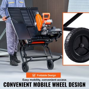 Sierra para azulejos húmedos de 10 pulgadas con soporte, hoja de acero 65Mn, motor de 4500 RPM, depósito de agua, ruedas, cortadora de azulejos de 0-45°, sierras eléctricas - Product Image 6