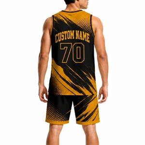 Ensemble d'uniformes de basketball personnalisés pour hommes, sublimation sur mesure, design d'équipe, qualité supérieure, séchage rapide, coupe athlétique, léger et performant - Product Image 2
