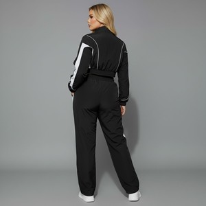 Nouvel arrivage : Survêtement d'hiver 100 % coton pour femme, avec logo sérigraphié, veste et pantalon, style hip-hop, broderie en dentelle, OEM ODM - Product Image 2