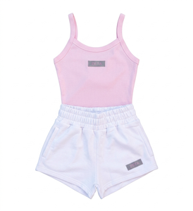 Professional Quality New Design French Terry Cotton Two <b>Pieces</b> Women <b>Set</b> Sleeveless Tank Top <b>2</b> <b>Pieces</b> Short <b>Set</b> Breathable - Product Image 2