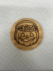 Premium Halloween Theme Wooden Drink Coasters Suitable For Cafe <b>Table</b> Decor And Stylish Beverage <b>Protection</b> From India - Product Image 2