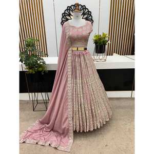 Hermosa Secuencia de bordado pesado trabajo boda Lehenga Choli para ropa de boda - Product Image 5
