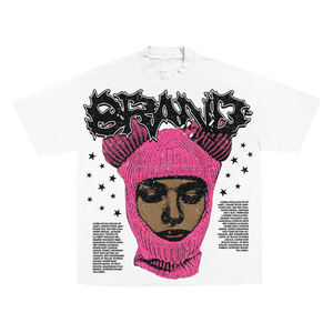 T-shirt ample et court en coton de luxe, style hip-hop, avec motif graphique, streetwear, 100% coton lourd, pour hommes - Product Image 4