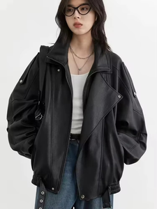 Veste longue d'hiver rétro noire surdimensionnée en polaire avec rembourrage en coton pour femme, ceinture et fermeture éclair, mode européenne de luxe 2025 - Product Image 6