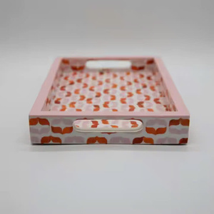 Wholesale rectangular mother-of-pearl inlaid <b>trays</b> <b>for</b> cups. Kitchen and household serving <b>trays</b>, various designs. - Product Image 3