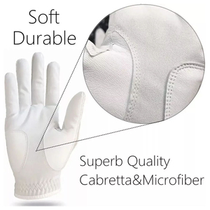 Cabretta Leather <b>Golf</b> Gloves with Custom Logo Printing White Magnetic Ball Marker Premium Quality Breathable Lightweight Design - Product Image 5