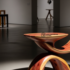 Luxury Industrial Sculptural X-Frame Solid Wood Side <b>Table</b> Modern Handcrafted Butterfly Ottoman End <b>Table</b> School Home Hotel - Product Image 3