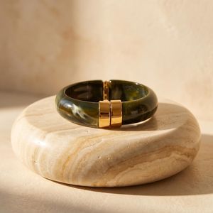 Twisted Acrylic <b>Resin</b> Open Bangle Stainless Steel Gold Plated Waterproof Bracelet Fashion Jewelry for Wholesale <b>Resin</b> <b>Crafts</b> - Product Image 4
