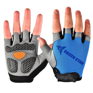 Gants de fitness Daizen Star demi-doigts en maille pour entraînement en salle de sport, avec sangle de poignet réglable, unisexe, bleu-gris, fermeture à enfiler 0,5 kg - Product Image 1