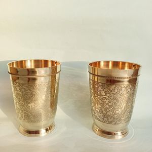 Polished Copper Water <b>Cup</b> Traditional Handmade Drinking Glass <b>For</b> Daily Use And Decorative Table Settings - Product Image 1