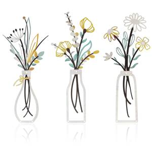 Lot de 3 Vases Muraux en Fer Blanc – Décoration Murale Minimaliste et Moderne pour Chambre d'Enfant – Cadre de Vase Mural avec Revêtement Poudré pour Salon - Product Image 1