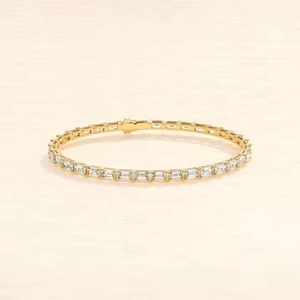 Bracelet en diamant moissanite étincelant, or blanc 18 carats de haute qualité, bijoux hip-hop inaltérables pour hommes et femmes - Product Image 2