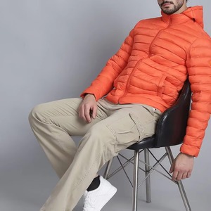 High Quality Custom Made Men Coated <b>Waterproof</b> Windproof Puffer <b>Jacket</b> Outdoor Breathable Polyester Front Logo Zipper High new - Product Image 5