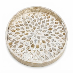 Bandeja Rectangular Decorativa con Incrustaciones de Madreperla y Mosaico de Conchas, con Asas, para Mesa de Centro, Precio al por Mayor Personalizado - Product Image 4