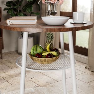 Set Moderno da Bar a 3 Pezzi con 2 Sgabelli con Schienale, Ripiano Portaoggetti, Arredamento Stile Pub - Product Image 6