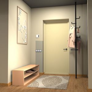 Asta di Tensione Regolabile Fai-da-te da Pavimento a Soffitto, Organizer con Vassoi di Nuovo Stile per Stendibiancheria e Appendiabiti - Product Image 1
