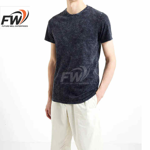 T-shirts en gros pour hommes 100% coton, délavés à l'acide, OEM ODM, haute qualité, col rond, pour l'été - Product Image 5