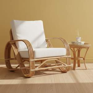 Rattan Outdoor Dining Chair Handwoven Natural Patio Chair Weather Resistant Garden Furniture for Cafe Hotel Balcony <b>Seating</b> - Product Image 1