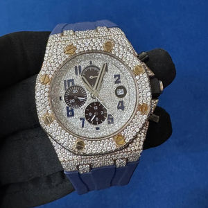 Nouvelle montre-bracelet de luxe pour homme, qualité supérieure, avec lunette personnalisée, entièrement sertie de diamants Moissanite, style Hip Hop - Product Image 1