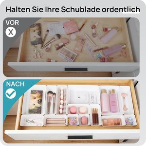 Juego de 25 Organizadores de Cajones de Plástico Versátiles de 4 Tamaños para Baño, Tocador y Almacenamiento de Maquillaje, Organiza como un Profesional - Product Image 3