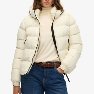 Cotton Padded Thick <b>Warm</b> <b>Women</b> Heavyweight High Quality Puffer <b>Jackets</b> with Full Zipper Hood Collar <b>Winters</b> Bubble <b>Jacket</b> Plain - Product Image 1