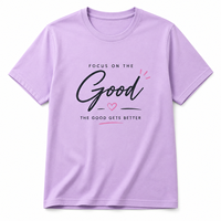 Kaos Kasual Wanita Warna Lavender Kerah Bulat Lengan Pendek Cetak Huruf 100% Katun Bernapas Slim Fit Semua Musim