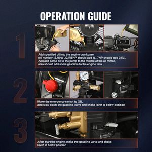 Compressore d'Aria Orizzontale a Gas da 15HP con Serbatoio da 30 Galloni, 33CFM@115PSI, Pompa a Pistone a Gas per Uso Industriale - Product Image 5