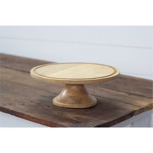 Rustic Round Wooden Cake Stand 12Inch Mango Wood Pedestal for Wedding Decoration Birthday Party Dessert <b>Table</b> Display Cake Stand - Product Image 1
