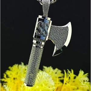 Collar de Hacha con Diamantes Cultivados en Laboratorio VVS, Chapado en Oro, con Plata de Ley 925, Accesorio de Moda Premium - Product Image 3