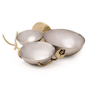 Bols en acier inoxydable avec accents en forme de feuille – Bols de fête jetables haut de gamme et élégants, sans BPA, compatibles lave-vaisselle, couleurs personnalisables pour - Product Image 1