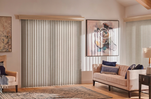Stores verticaux en tissu modernes, écologiques, personnalisables et sur mesure, avec lamelles réglables pour un contrôle optimal de la lumière et de la confidentialité. - Product Image 4