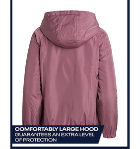 Manteau d'hiver ample et oversize pour femme, veste matelassée à col roulé et capuche, séchage rapide, respirante, tissée, unie, avec fermeture éclair sur le devant - Product Image 2