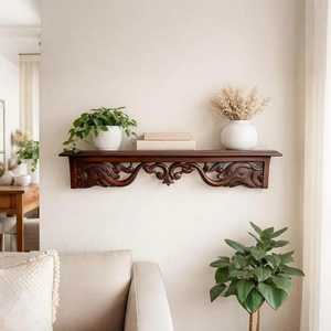 <b>Kitchen</b> Spice <b>Rack</b> Floating Shelves Set 3 Tier Wooden Wall Mounted <b>Storage</b> Ledge Bathroom Cosmetic Organizer Display Shelf - Product Image 4