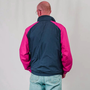 Factory Made Mens Color Block Racer <b>Windbreaker</b> Jacket Zip Fly Windproof Polyester Outdoor Wear <b>Red</b> White Blue OEM Service - Product Image 5