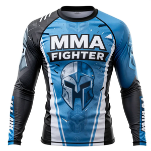 Camiseta de manga larga transpirable de poliéster de alta calidad de secado rápido para hombre, protección UV, para deportes y fitness. - Product Image 4