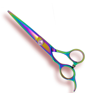 Ciseaux de coiffure professionnels pour salon de coiffure : ensemble de ciseaux à effiler, ciseaux droits et peigne à pointe arrondie pour barbier - Product Image 1