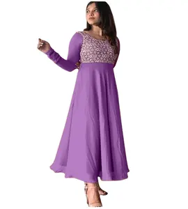 Long Anarkali gown Stitched with Matching Dupatta for festive season and special occasion for girls rayon 14 kg designer dress