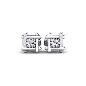 Premium Quality Round Cut Diamond Dangle <b>Earrings</b> White Gold Finish Elegant Fine Jewelry Available At Competitive Price - Product Image 2