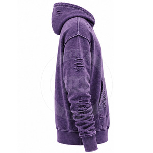 Hoodie délavé à l'acide le plus vendu, coupe ample en tissu mélangé coton, style streetwear, vêtement personnalisé - Product Image 4