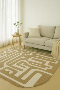 custom Geometric Rug Handmade Handloom Wool Bamboo Silk Viscose Modern Designer <b>Carpet</b> Luxury Durable Area Rug for Living Room - Product Image 4