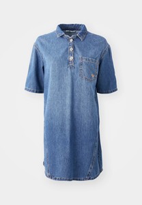Robe Chemise en Jean pour Femme Sans Manches Col Carré Boutonnée Devant avec Poche Coupe Ajustée Longueur Midi Été Décontractée 100% Coton Simple Moulante - Product Image 5