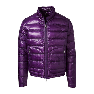 Nouvelle veste d'hiver décontractée pour homme, coupe-vent, col montant, rembourrée en duvet, couleur unie, fermeture éclair, coupe régulière, violet 2026 - Product Image 2