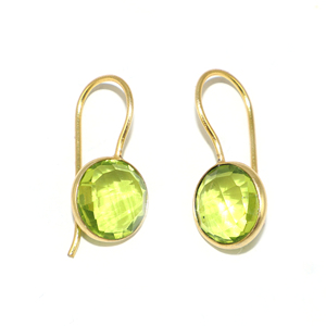 Pendientes Colgantes de Peridoto y Cuarzo Hidrotermal con Baño de Oro de 18K, Joyería Artesanal Moderna para Fiestas, Venta al por Mayor para Niñas y Mujeres - Product Image 1