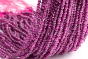 ลูกปัดพลอยทับทิมแท้สีม่วงแดงทรงกลมเหลี่ยมเพชรพลอยสำหรับทำเครื่องประดับสร้อยข้อมือสร้อยคอ - Product Image 5